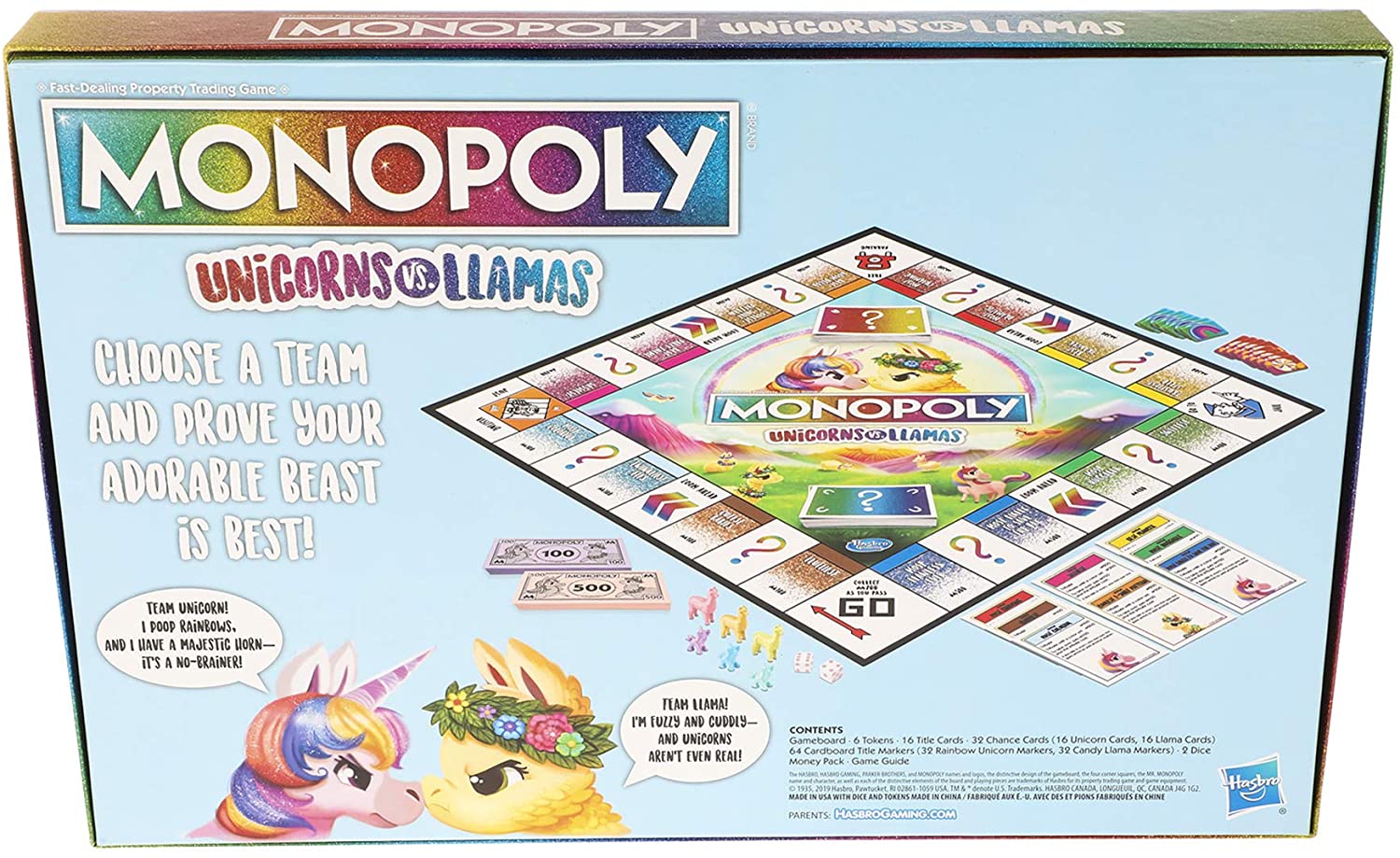 Monopoly Llamas board game